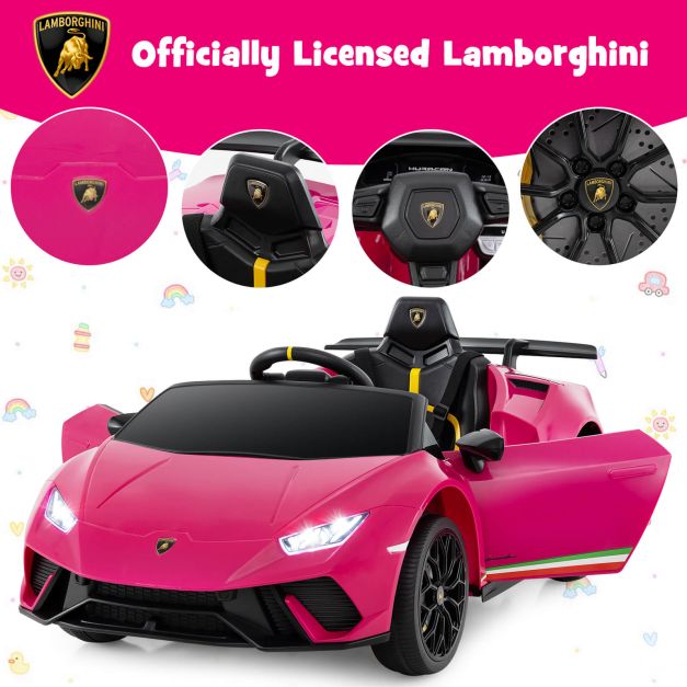 12V Lamborghini Kids Ride-On Car with Remote Control and LED Lights