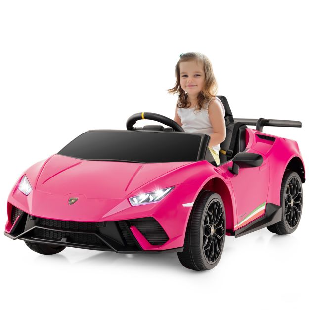 12V Lamborghini Kids Ride-On Car with Remote Control and LED Lights