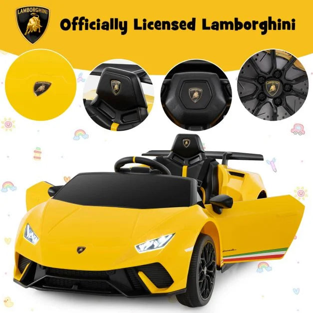 12V Lamborghini Kids Ride-On Car with Remote Control and LED Lights