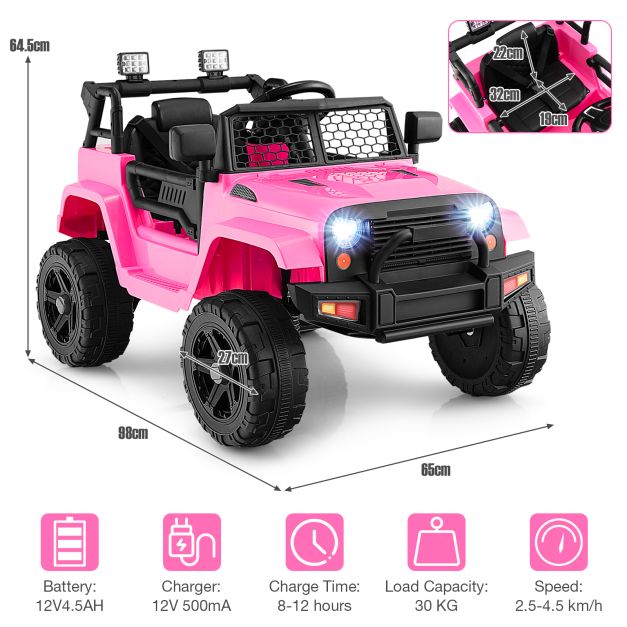 12V Kids Ride-On Car with Remote Control and Built-In Music Features