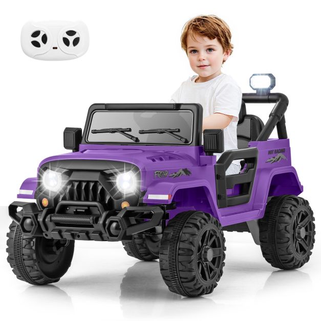 12V Kids Ride-On Truck with Remote Control and 3 Speeds, Lights & Music