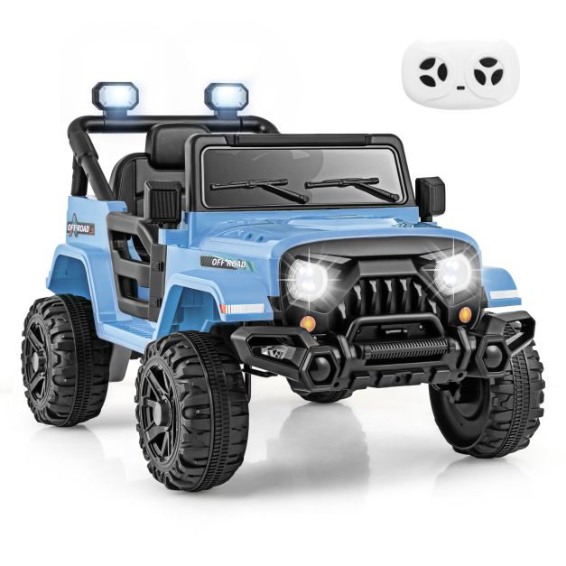 12V Kids Ride-On Truck with Remote Control and 3 Speeds, Lights & Music