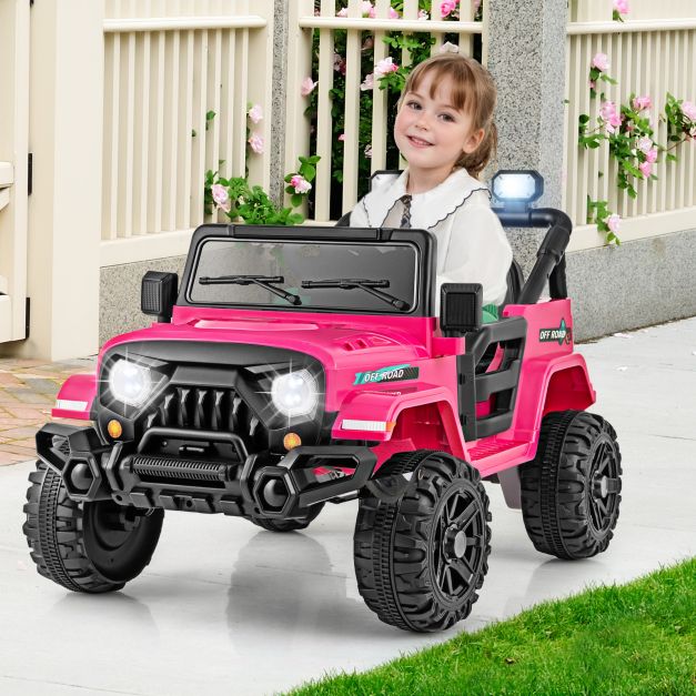 12V Kids Ride-On Truck with Remote Control and 3 Speeds, Lights & Music