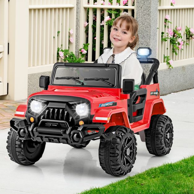 12V Kids Ride-On Truck with Remote Control and 3 Speeds, Lights & Music