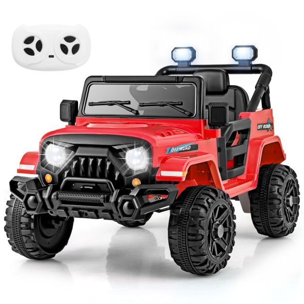 12V Kids Ride-On Truck with Remote Control and 3 Speeds, Lights & Music