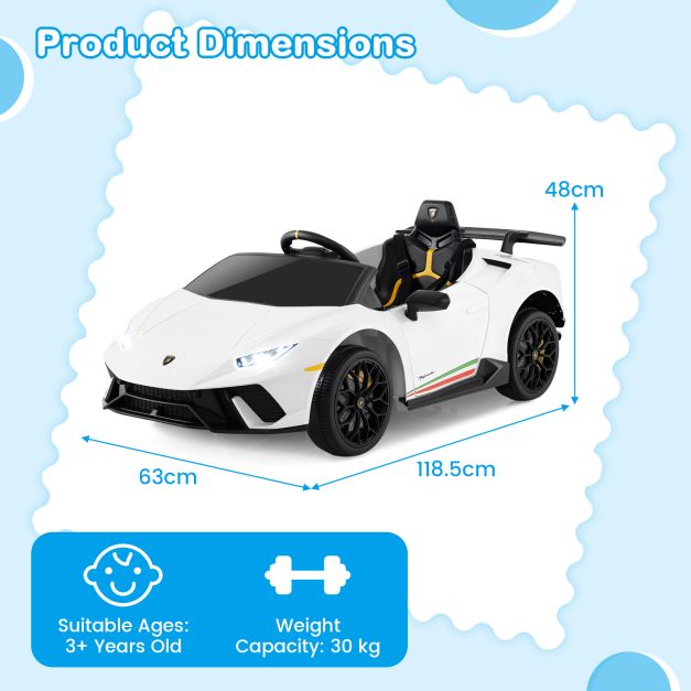12V Lamborghini Kids Ride-On Car with Remote Control and LED Lights