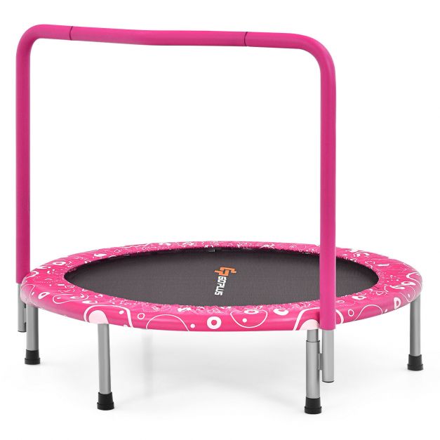 Outdoor Folding Trampoline for Children with Safety Padding and Handle
