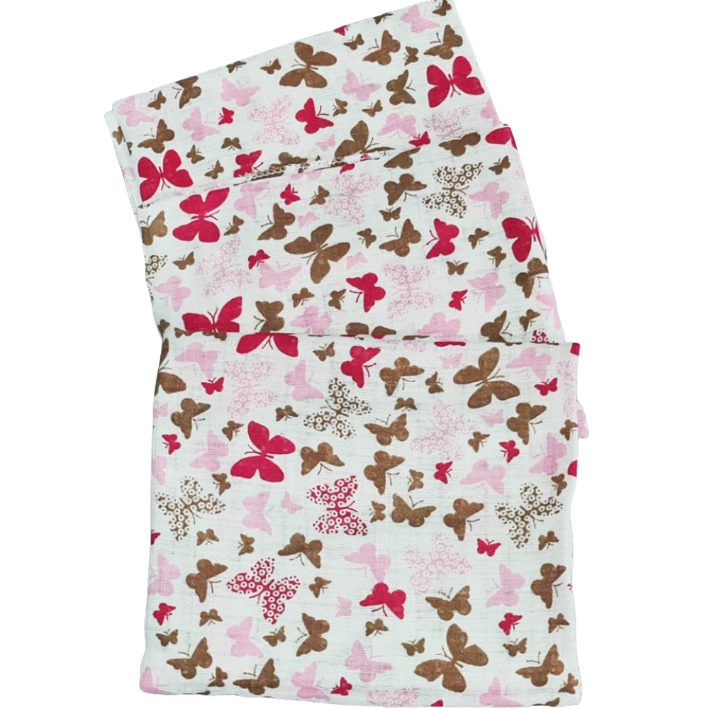 3 Pack Xl Large Printed Muslin Squares for Babies, Reusable 100% Cotton Nappy Cloths