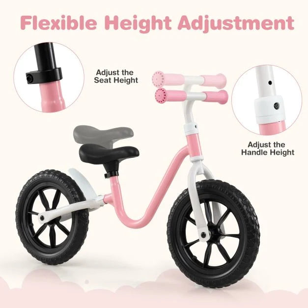 12" Toddler Balance Bike – Adjustable Seat & Handle