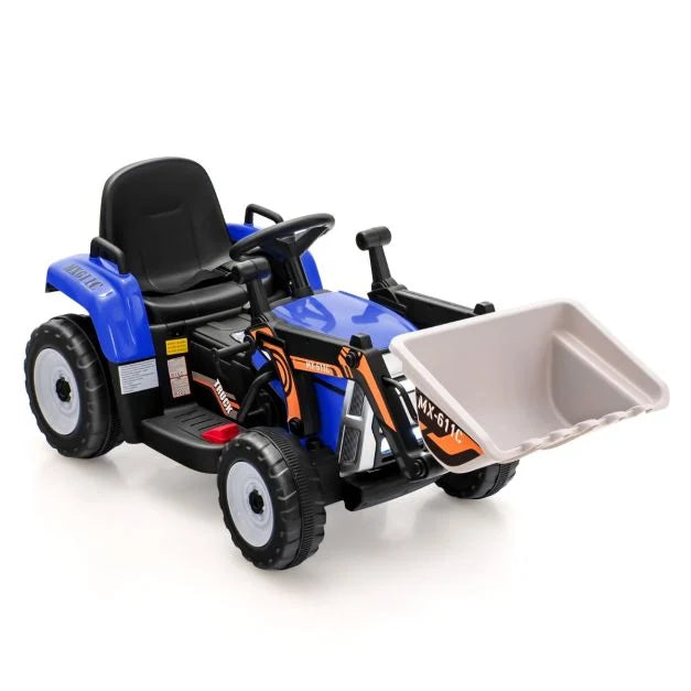 12V Battery-Powered Kids Loader Digger with Adjustable Arm and Bucket
