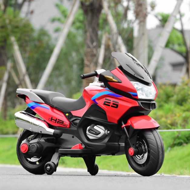 Kids Electric Ride-On Motorbike with Training Wheels