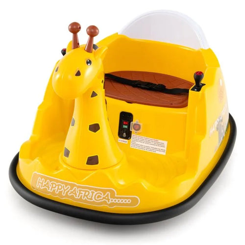 12V Giraffe Bumper Car for Toddlers – 360° Spinning Ride-On Toy