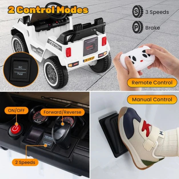 12V Kids Ride-On Car with Soft Start and Battery-Powered Electric Drive