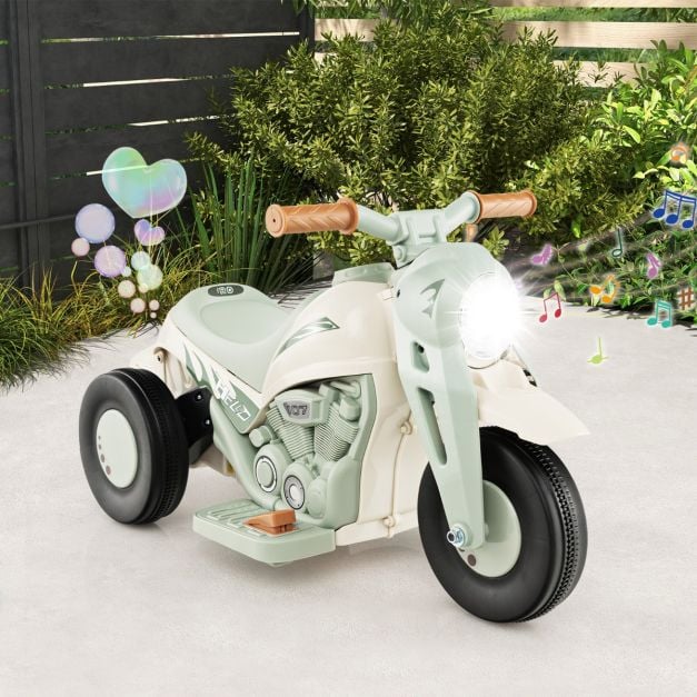 Kids Electric 6V Ride-On Bike with Bubble Maker