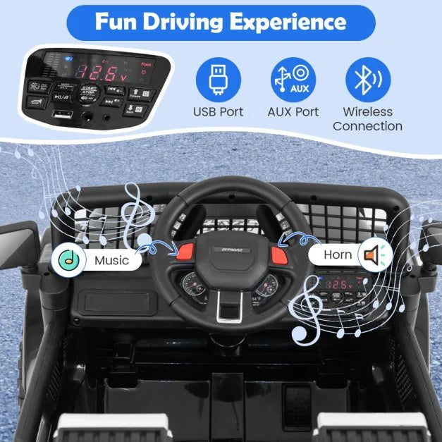 12V Kids Ride-On Truck with Remote Control and LED Lights for Fun Driving