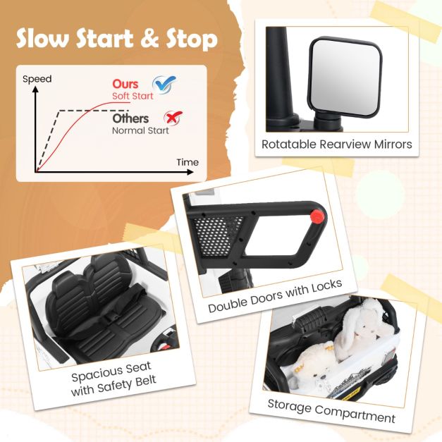 12V Kids Ride-On Truck with Remote Control and LED Lights for Fun Driving