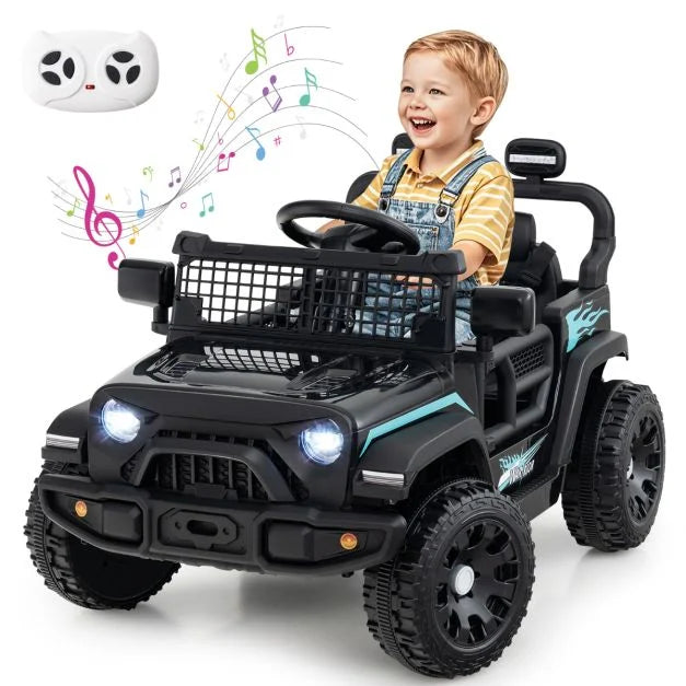 12V Kids Ride-On Truck Car with Remote Control for Ages 3+, Lights & Music