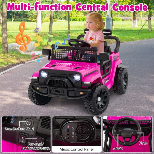 12V Kids Ride-On Truck Car with Remote Control for Ages 3+, Lights & Music
