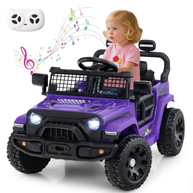 12V Kids Ride-On Truck Car with Remote Control for Ages 3+, Lights & Music