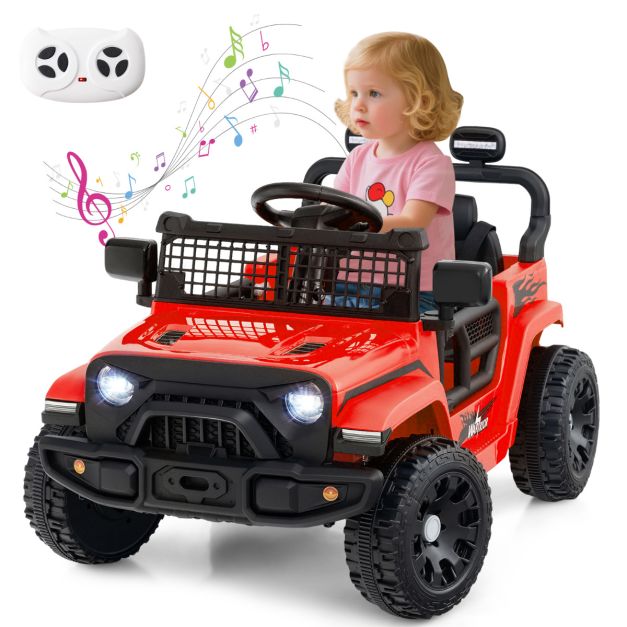 12V Kids Ride-On Truck Car with Remote Control for Ages 3+, Lights & Music