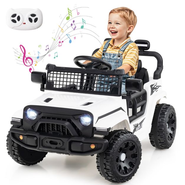 12V Kids Ride-On Truck Car with Remote Control for Ages 3+, Lights & Music