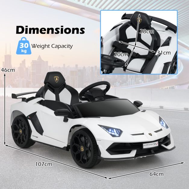 12V Licensed Lamborghini Kids Ride-On Car with Remote Control for Easy Driving