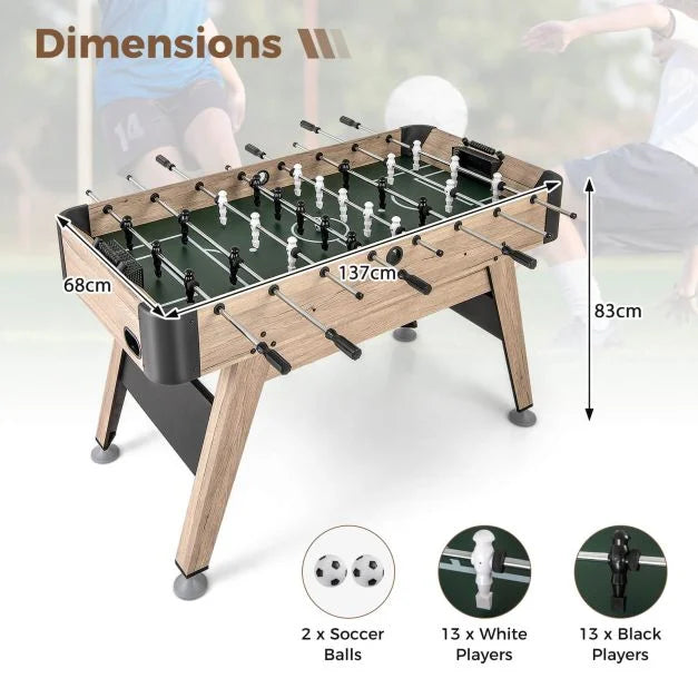 Indoor Foosball Table 137cm – Arcade Soccer Game with 26 Players