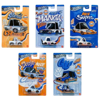 Hot Wheels Tooned Gulf Silver Series 1:64 Die-Cast Cars Volkswagen Toyota & Chevrolet Models Collectible Toy Vehicles