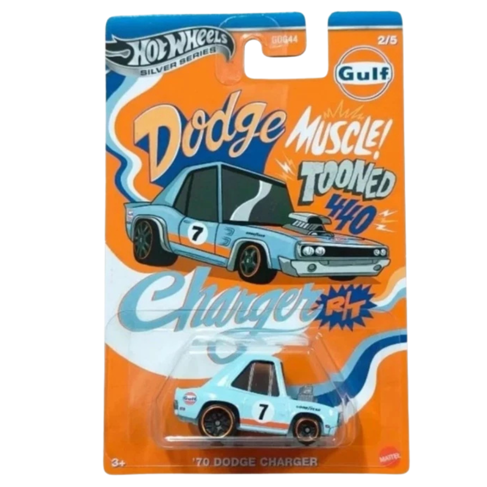 Hot Wheels Tooned Gulf Silver Series 1:64 Die-Cast Cars Volkswagen Toyota & Chevrolet Models Collectible Toy Vehicles