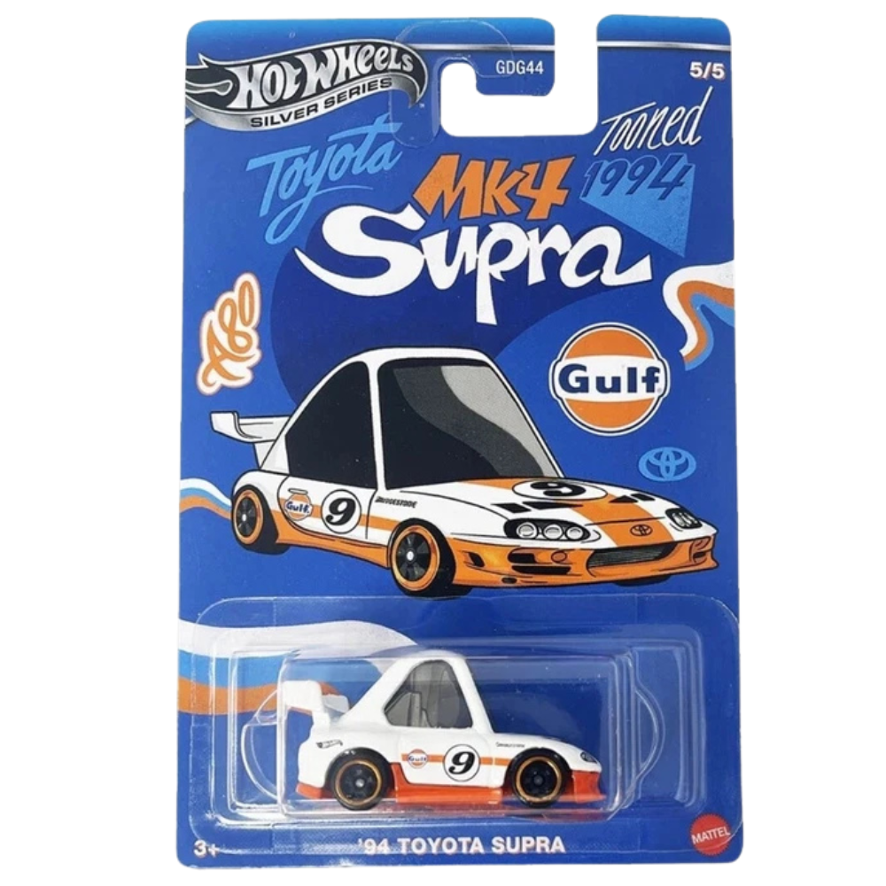 Hot Wheels Tooned Gulf Silver Series 1:64 Die-Cast Cars Volkswagen Toyota & Chevrolet Models Collectible Toy Vehicles