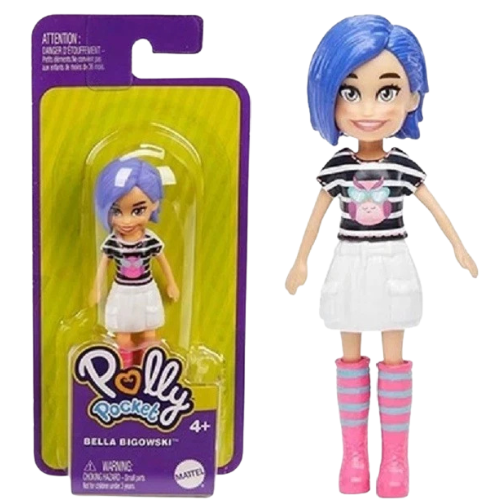Polly Pocket Accessories Doll Set 9 Cm Trendy Outfit & Mini Dolls Mattel Toy