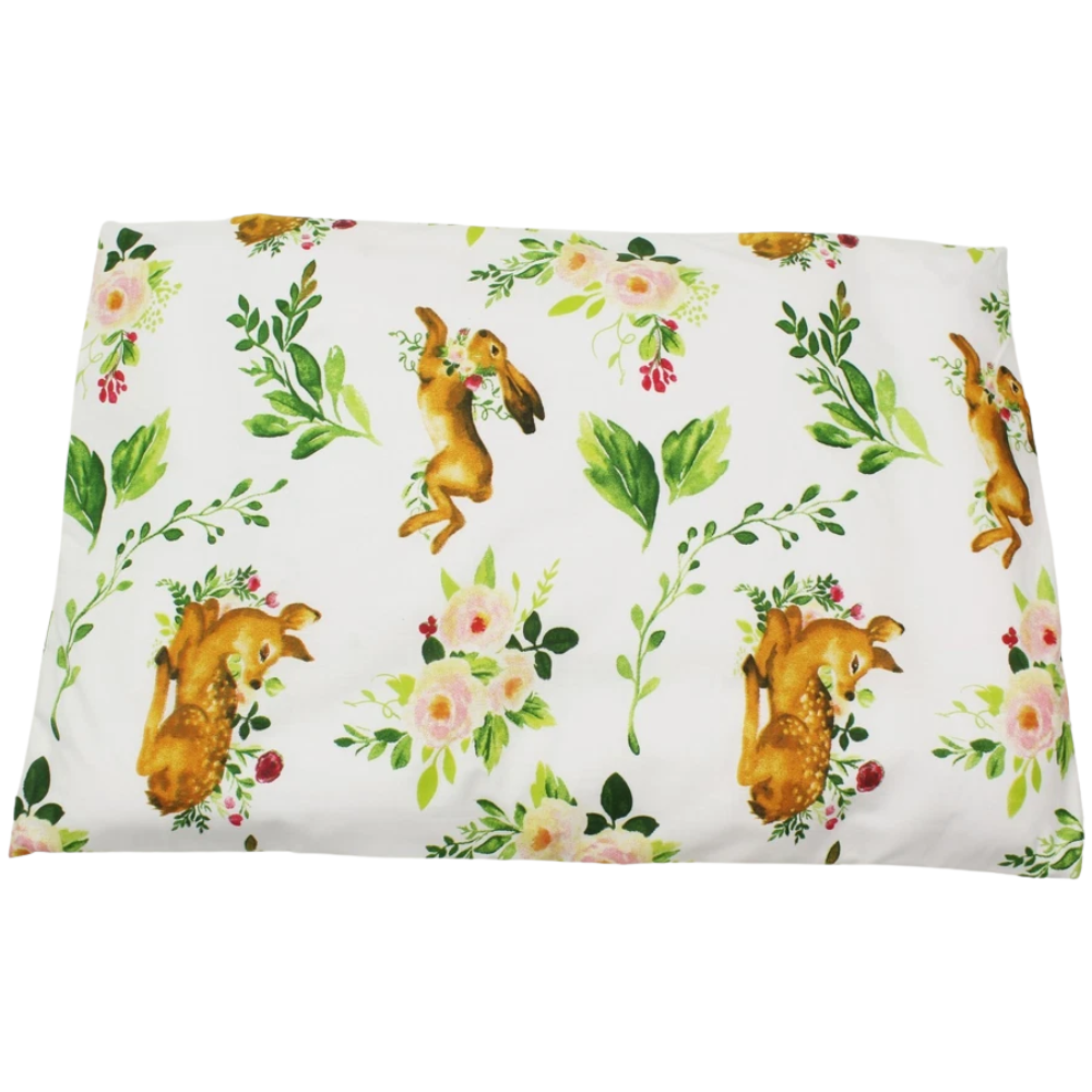 Baby Pillowcase 40x60cm 100% Cotton Zipped Pillow Cover Jungle Floral Print