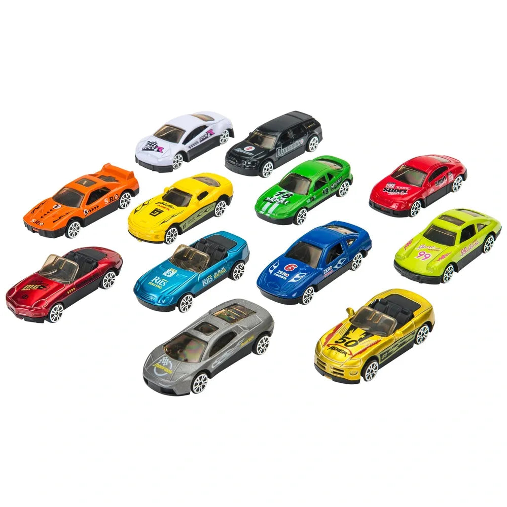 Super Wheelz Diecast Car Set with Truck Carry Case – 12 Vehicles