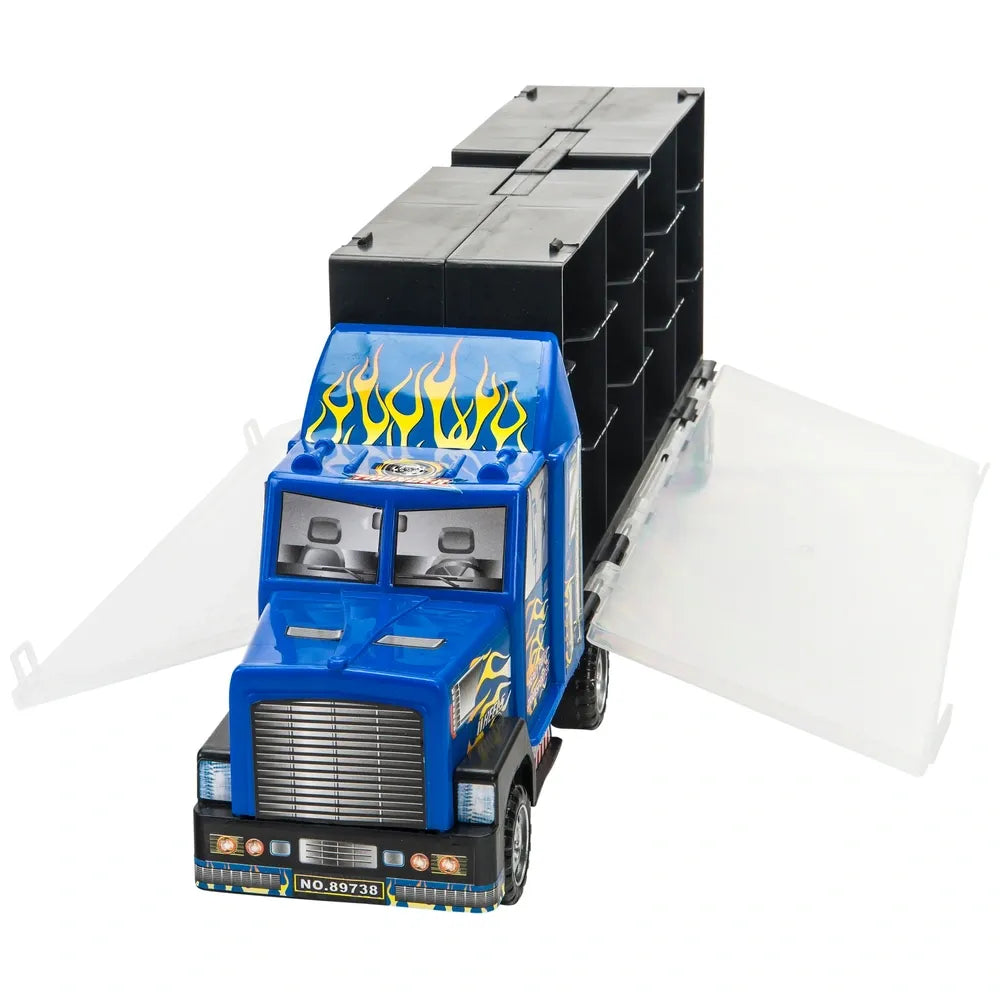 Super Wheelz Diecast Car Set with Truck Carry Case – 12 Vehicles