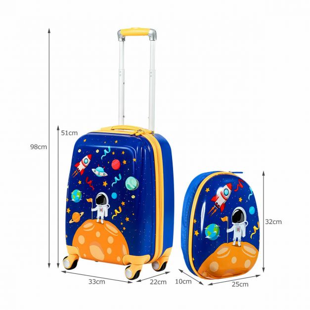 Durable ABS Children’s Suitcase and Backpack Travel Set