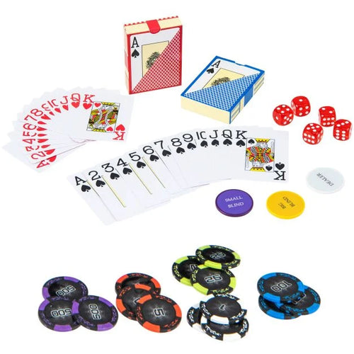 300-Piece 14g Texas Hold’em Poker Chip Set with Dealer Buttons & Dice