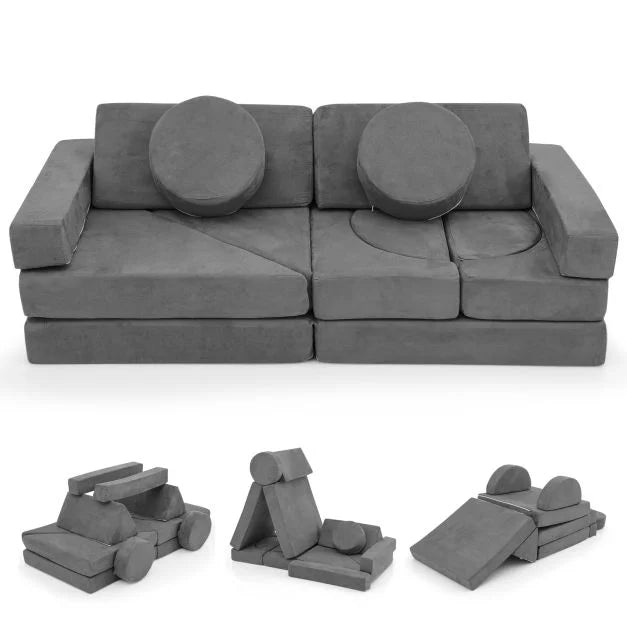 14-Piece Modular Kids Play Couch Sectional Sofa Building Blocks Playset