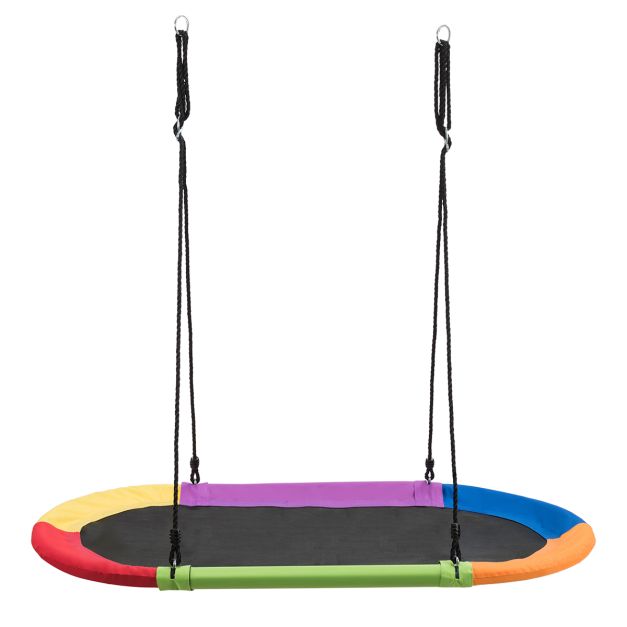 Oval 150 cm Kids Swing with Height-Adjustable Rope for Indoor/Outdoor Use