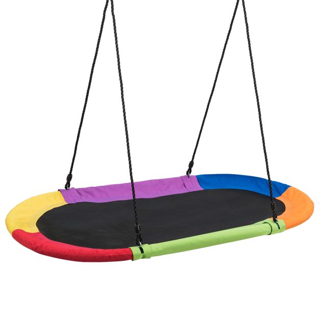 Oval 150 cm Kids Swing with Height-Adjustable Rope for Indoor/Outdoor Use