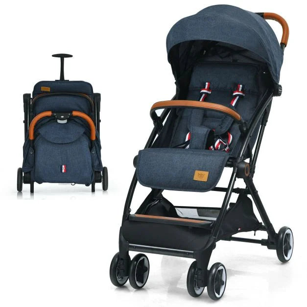 Lightweight Folding Pushchair with Adjustable Backrest and Footrest