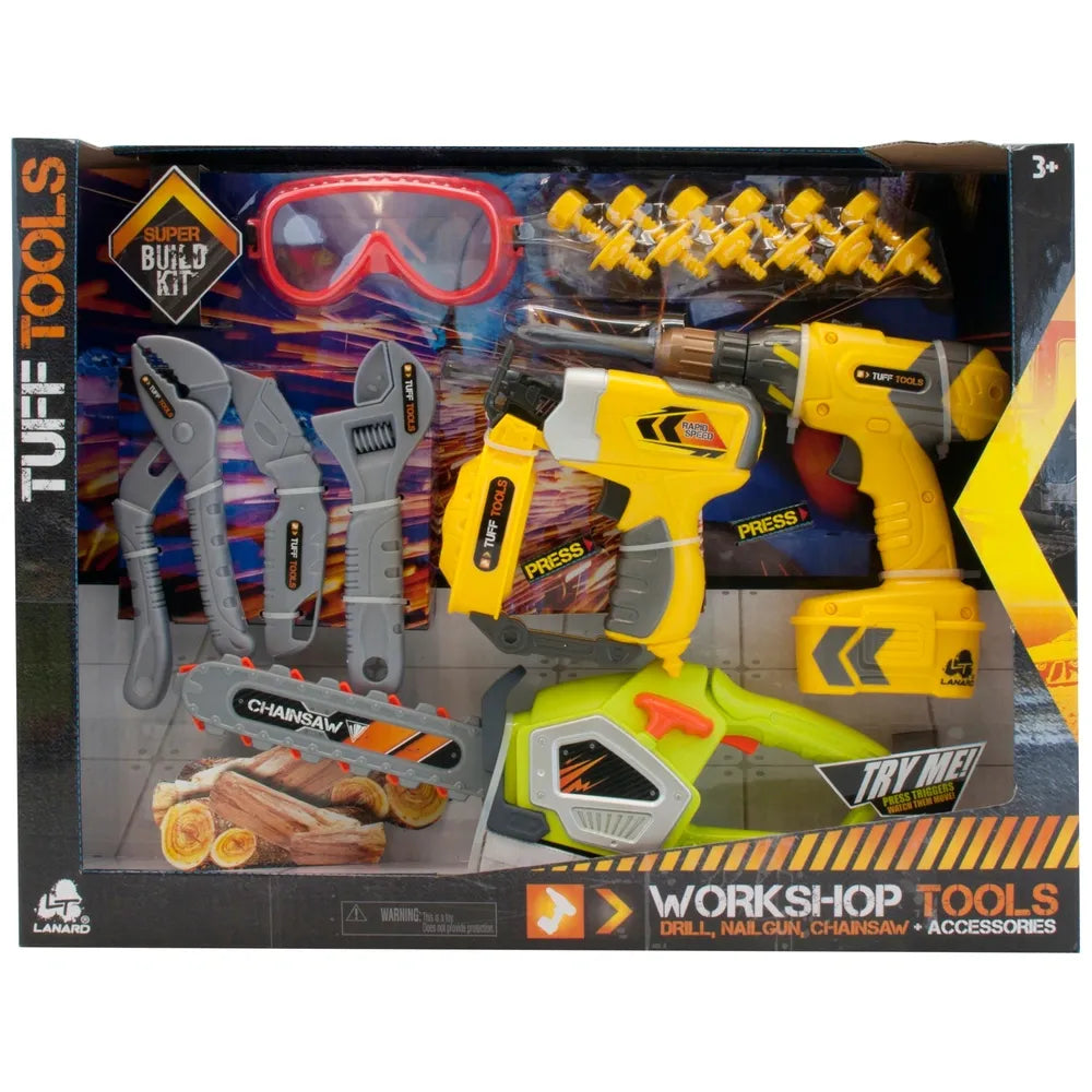 Tuff Tools Construction Workshop Tool Kit Set – Pretend Play for Kids