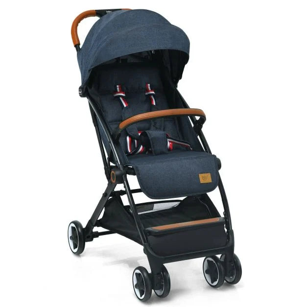 Lightweight Folding Pushchair with Adjustable Backrest and Footrest