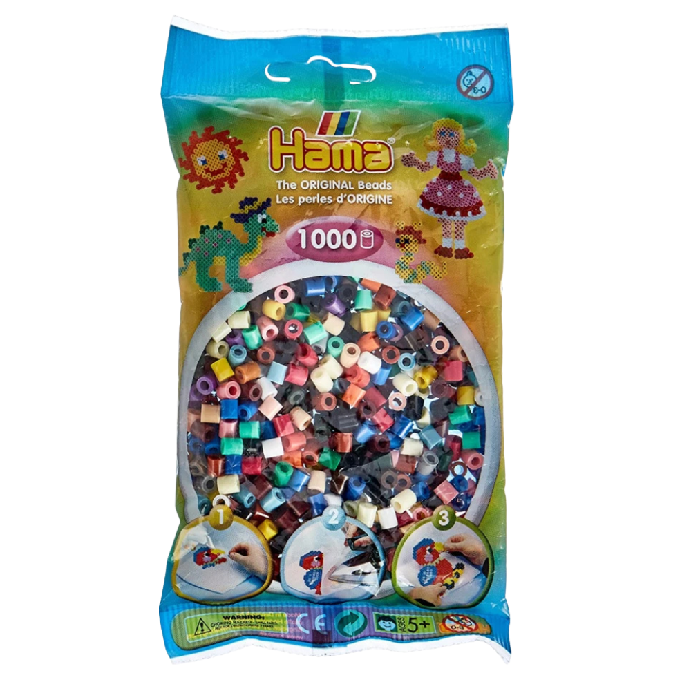 Hama Beads 1000 Midi Beads Refill Bags Assorted Colours Arts & Crafts Set Ages