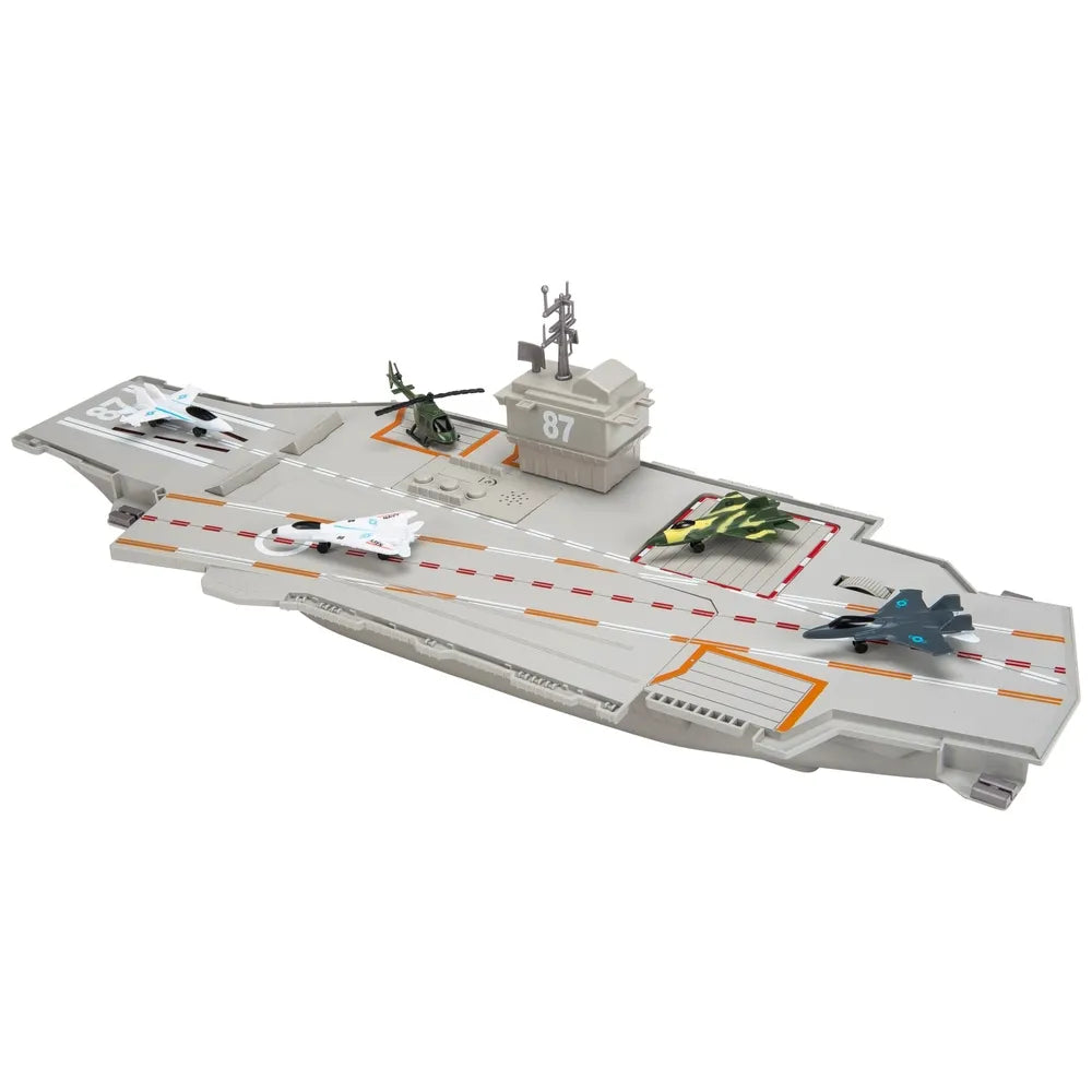 Aircraft Carrier Playset with Lights and Sounds for Kids