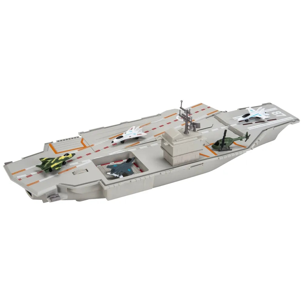 Aircraft Carrier Playset with Lights and Sounds for Kids