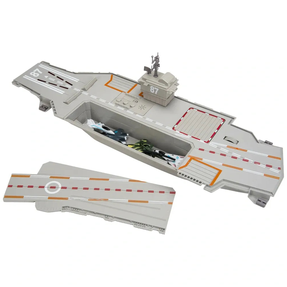 Aircraft Carrier Playset with Lights and Sounds for Kids