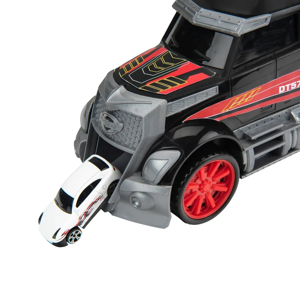 Super Wheelz Diecast Truck Carry Case Set with 7 Mini Cars for Kids