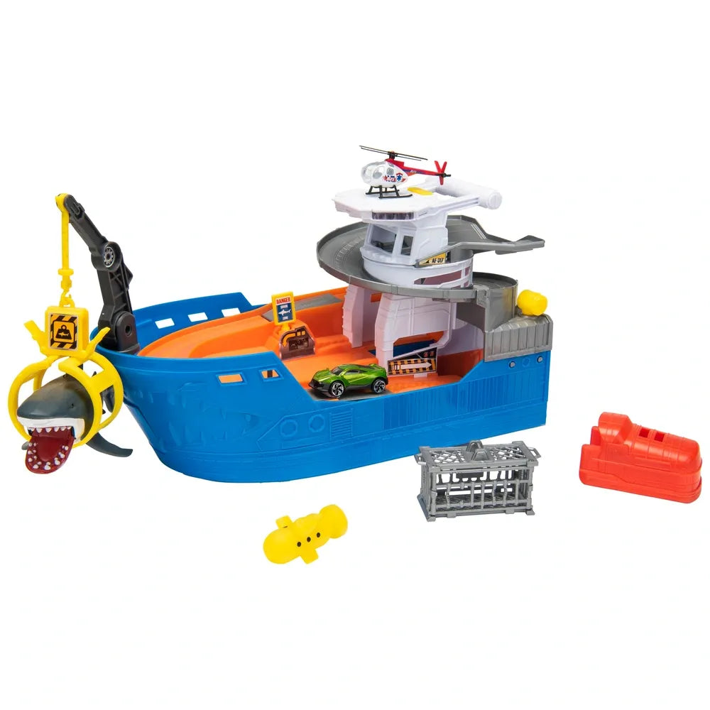 Dickie Toys Shark Attack Boat Playset with Lights and Sounds