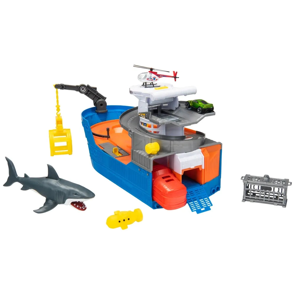 Dickie Toys Shark Attack Boat Playset with Lights and Sounds