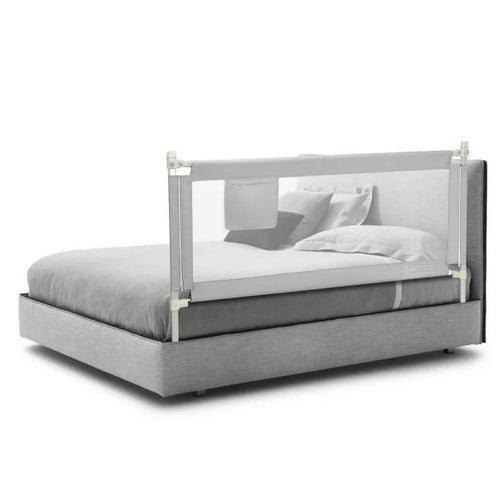 175CM Infant Safety Bed Guardrail with Anti-Collision Padding & Side Pocket